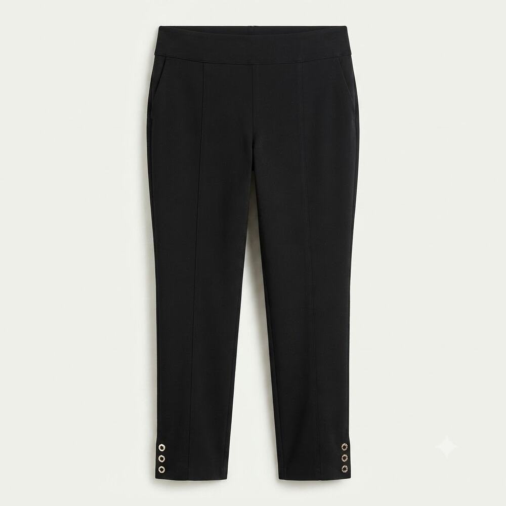 Chicos Womens L Office Siren Minimalist Tailored Grommet Ankle Stretch Pants
